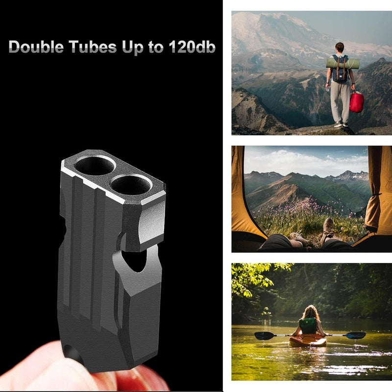 Binboll Double-Tube Whistle Aluminum Alloy Survival Whistle for Outdoor Needs Sports Referee Emergency - Image 3